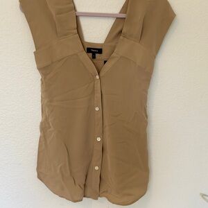 Theory Women's Beige Button-Down Shirt